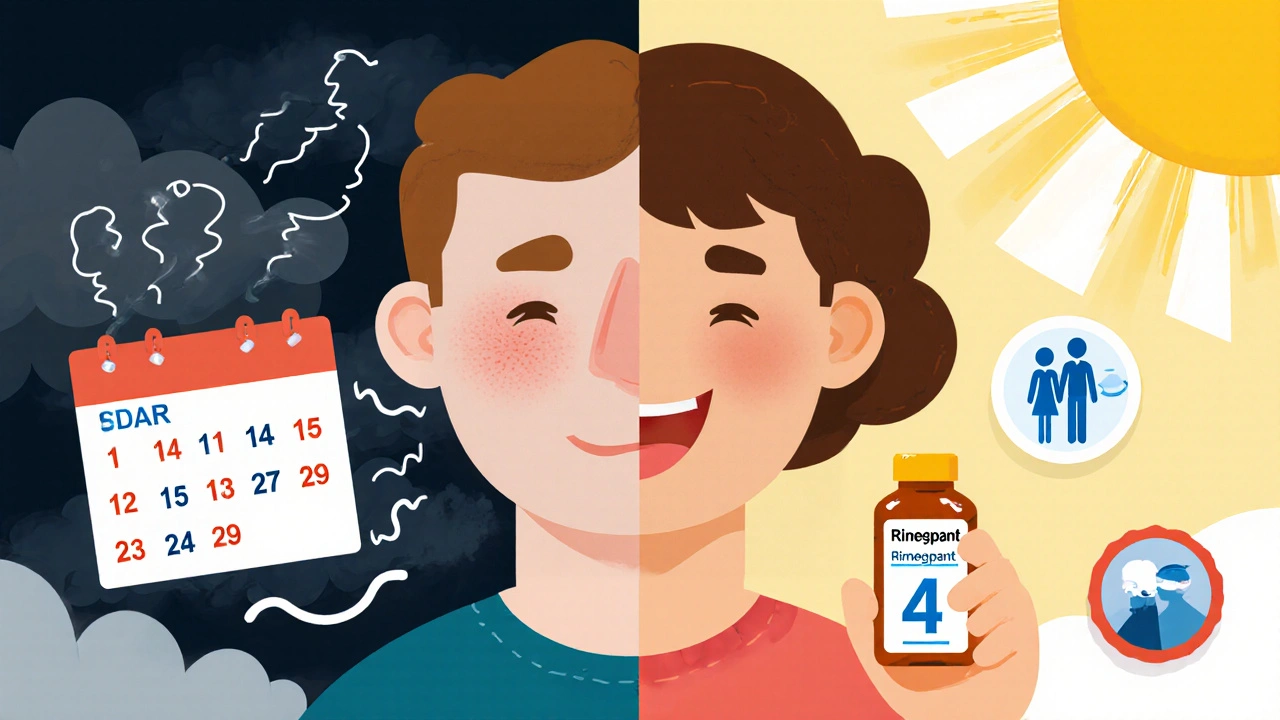 A person transformed from chronic migraine suffering to relief, shown in split imagery with sunlight and calm on one side.