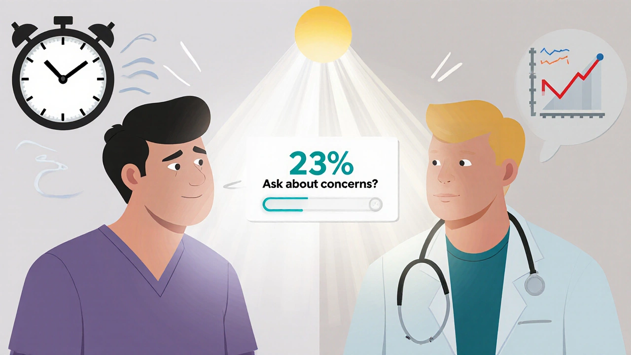 Contrast between interrupting doctor and attentive doctor with EHR prompt and satisfaction chart.