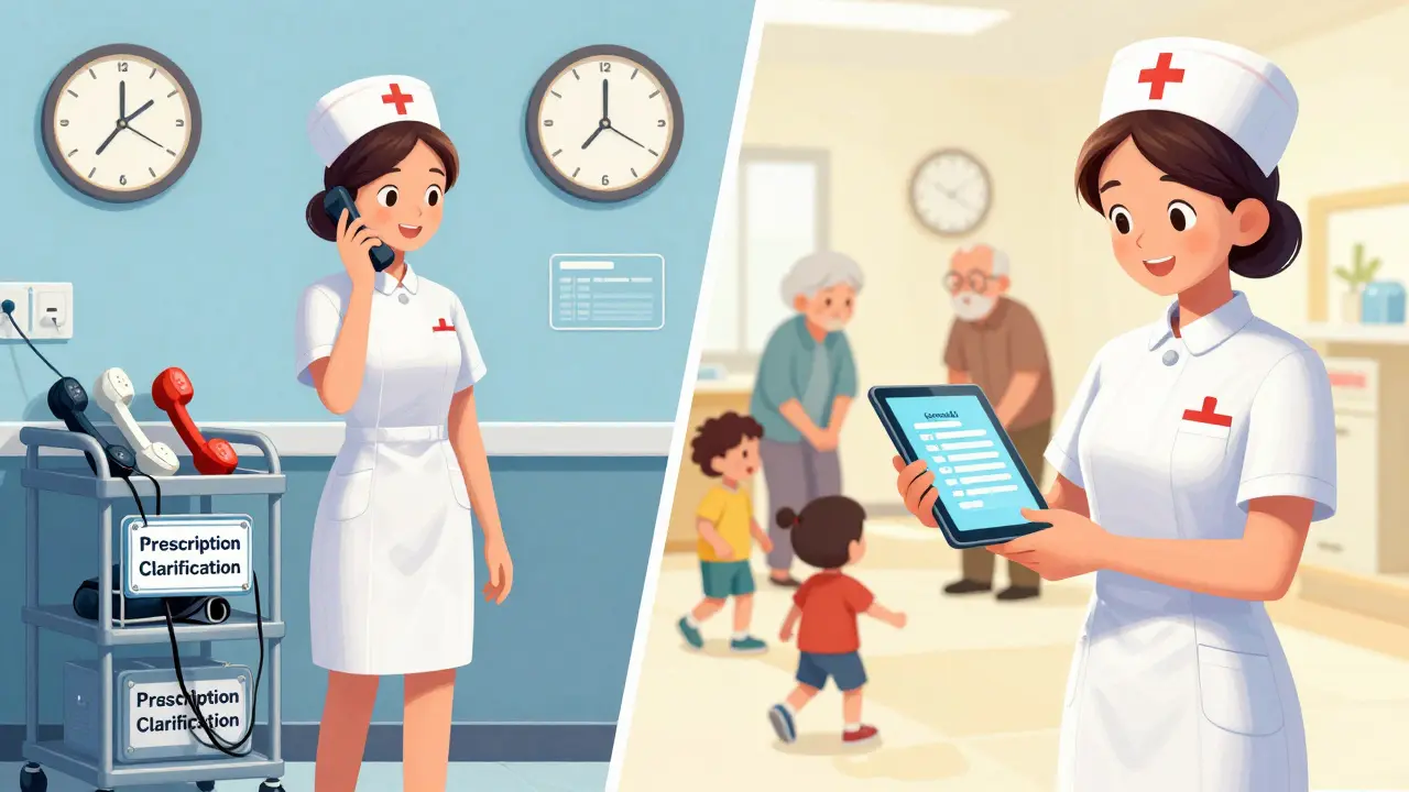 Nurse saved from phone calls by e-prescribing, reclaiming time to care for patients.